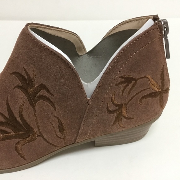 Kenneth Cole Reaction Side Gig tan embroidered leather ankle boots - Picture 5 of 15